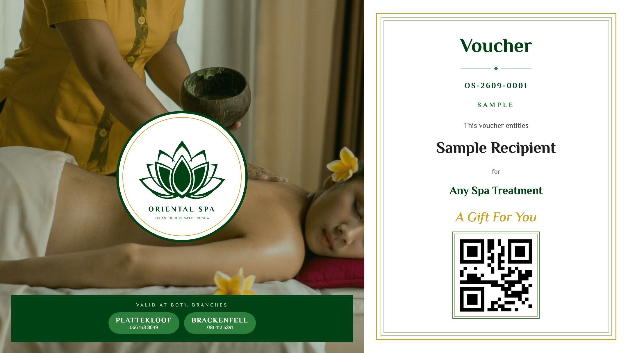 Oriental Spa Gift Voucher