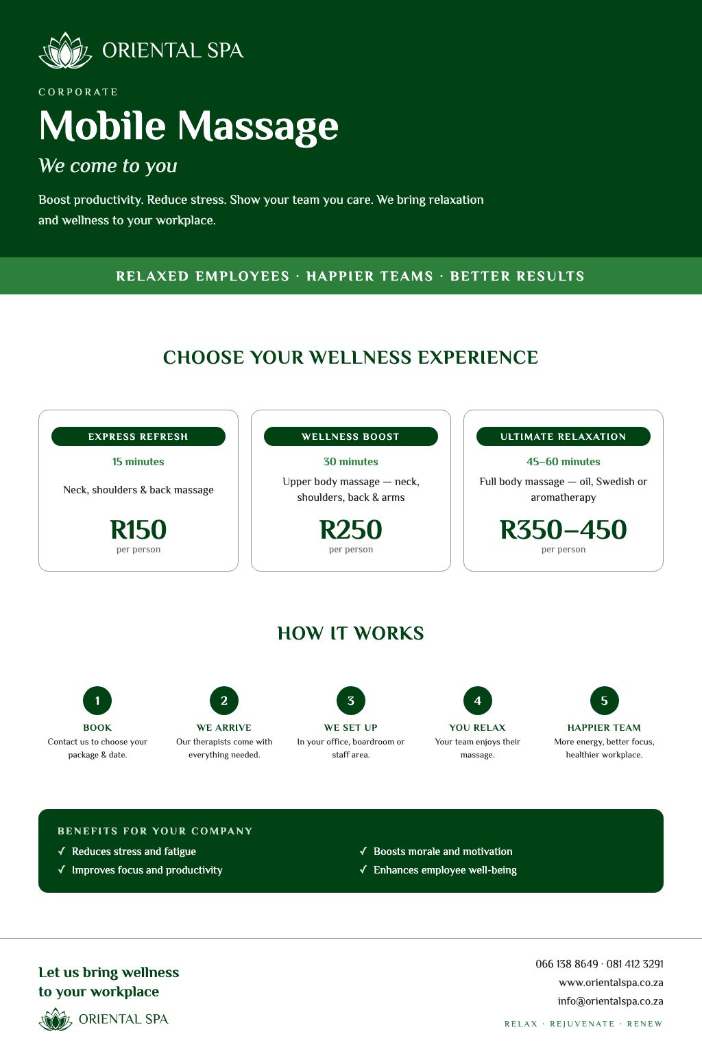 Corporate Mobile Massage — chair massage at your workplace